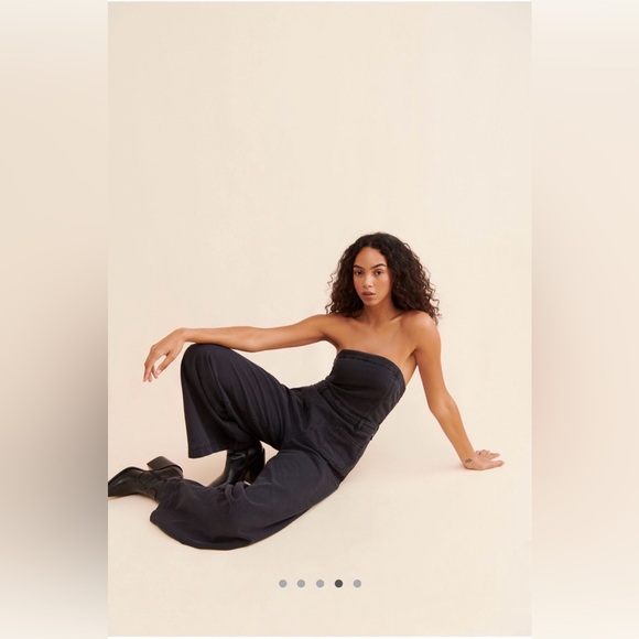 Anthropologie Pilcro The Skipper Strapless Cropped Wide Leg Jumpsuit - Picture 8 of 15